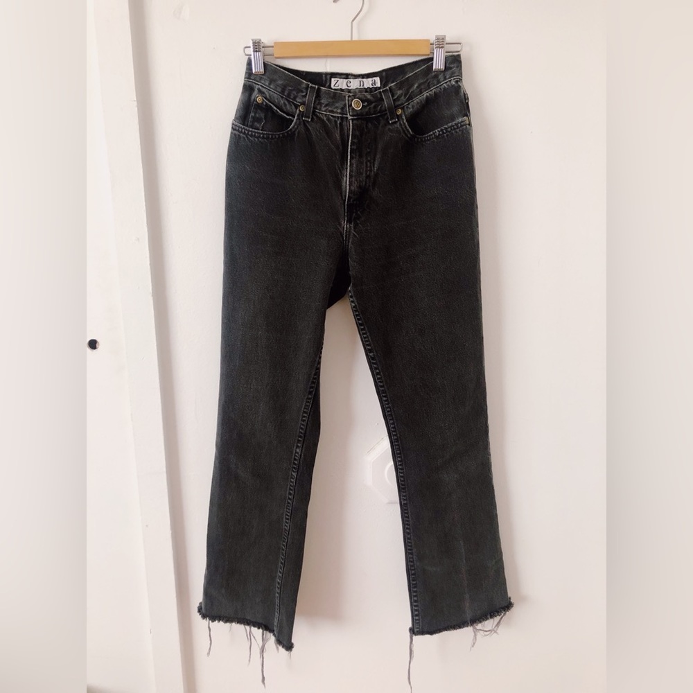 Vintage 90s High Waist Gray Jeans / Vintage High Waisted Jeans / Mom Jeans